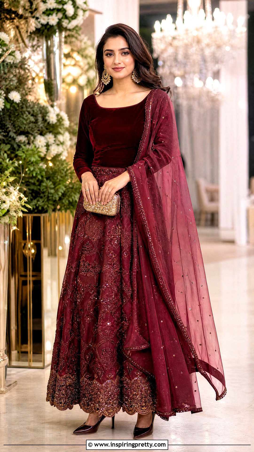 Evening Ethnic Skirt And Velvet Top Outfit - 50 ethnic skirt and top outfit ideas