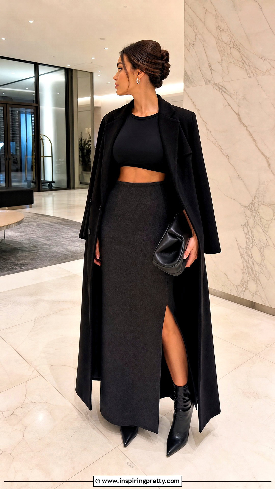 Express Black Crop Top With Column Maxi Skirt - 20 express black crop top with zipper back outfit ideas