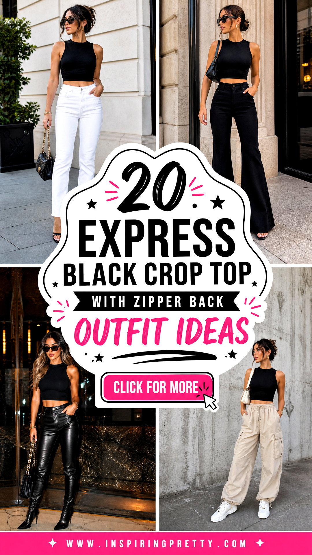 20 Express Black Crop Top With Zipper Back Outfit Ideas - 20 Express Black Crop Top With Zipper Back Outfit Ideas