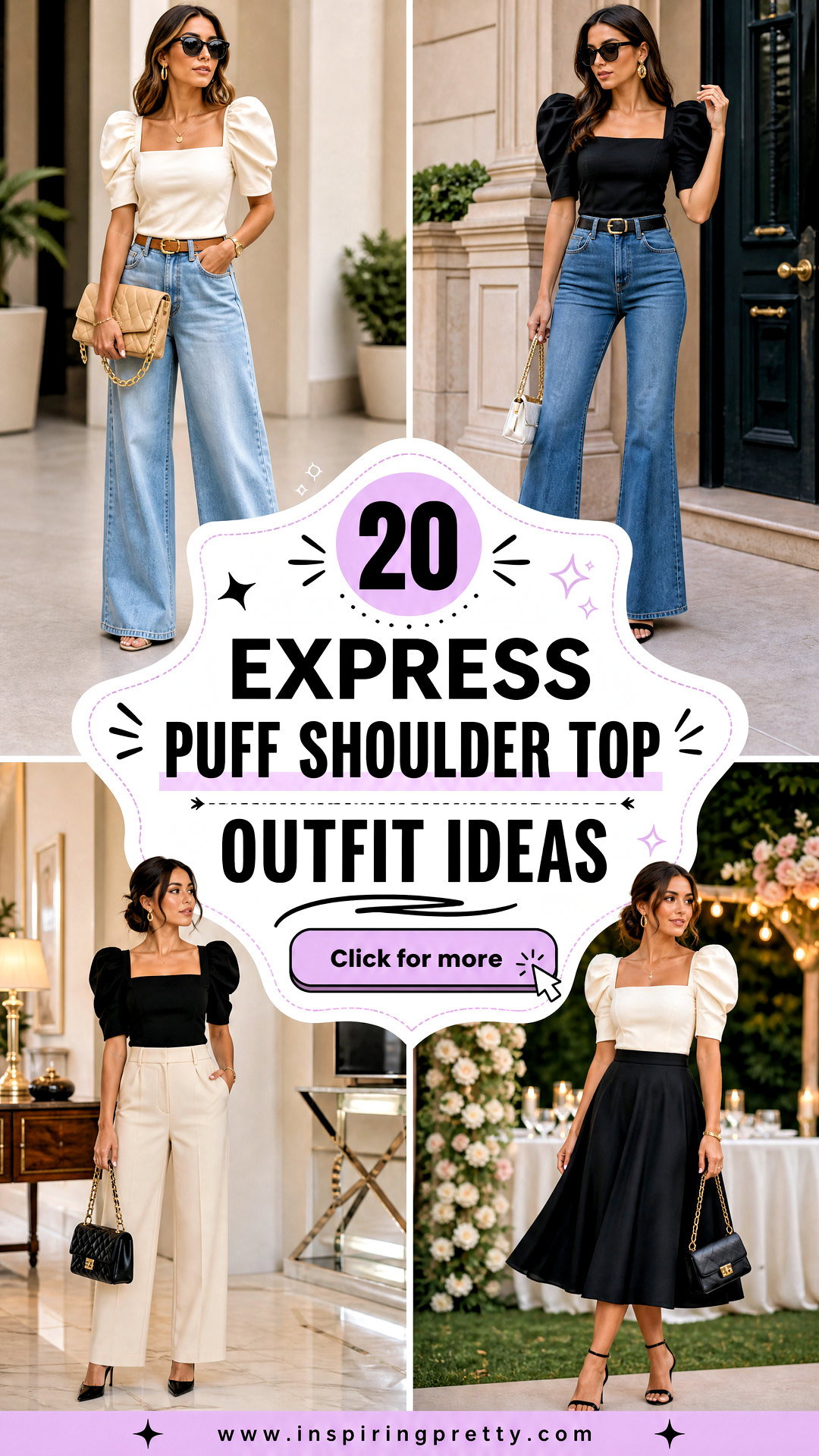 20 Express Puff Shoulder Top Outfit Ideas for Chic Events - 20 Express Puff Shoulder Top Outfit Ideas for Chic Events