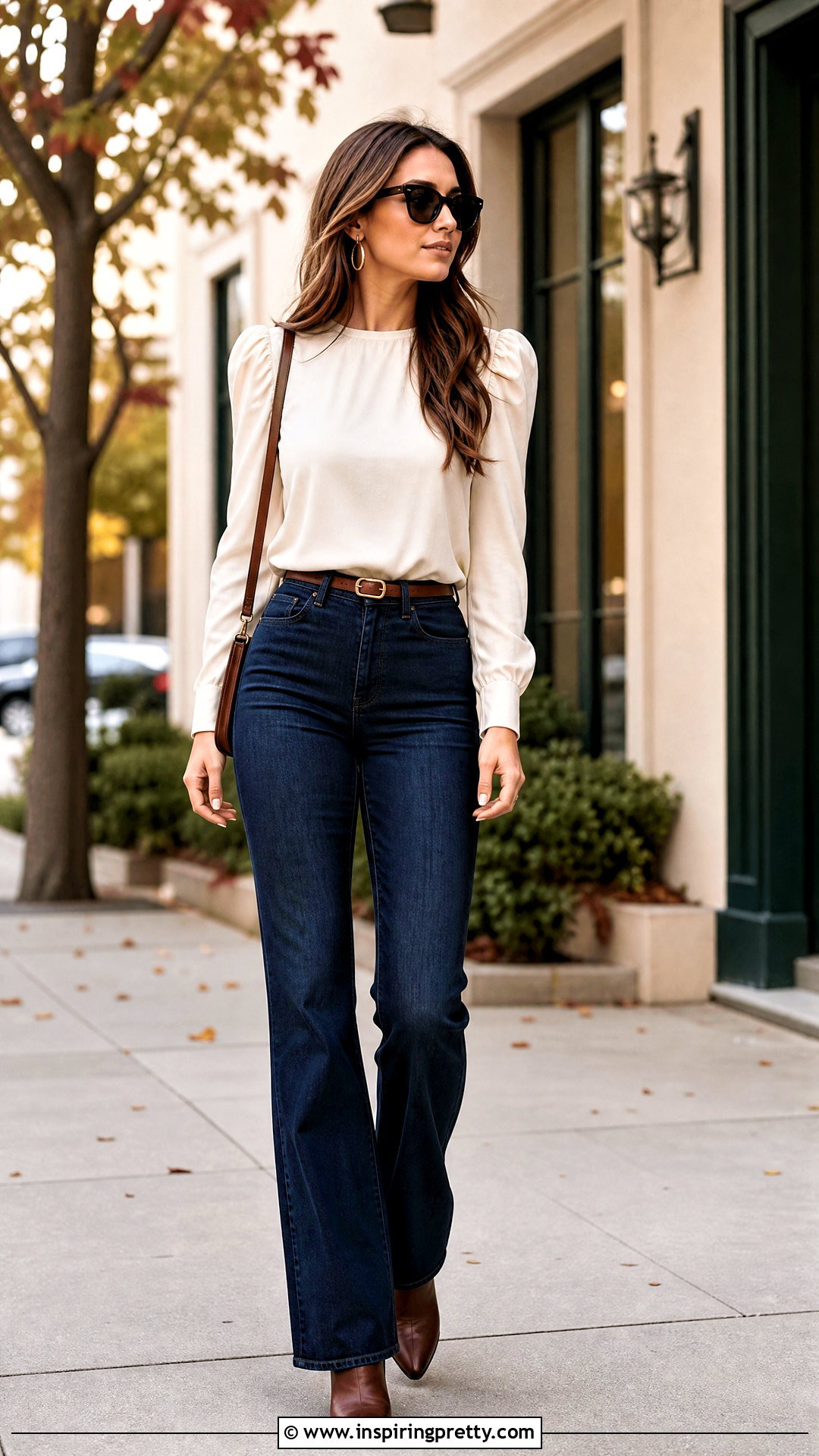 Express Puff Shoulder Top With Flare Jeans - 20 express puff shoulder top outfit ideas