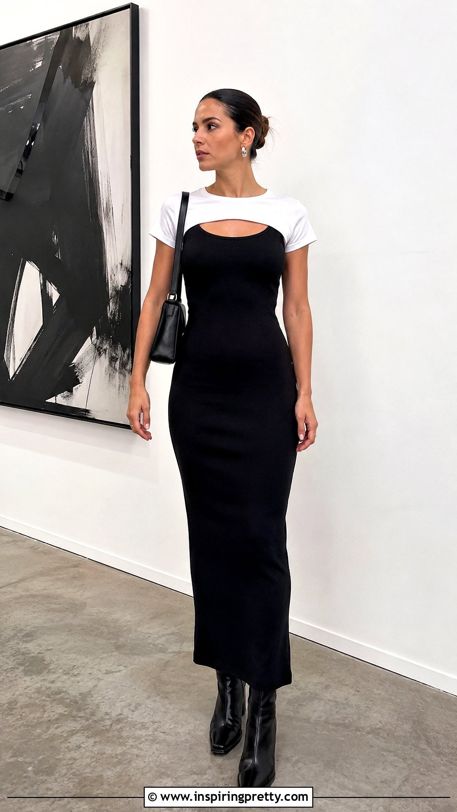 Extreme Short Crop Top Over A Fitted Maxi Dress - 20 extreme short crop top outfit ideas