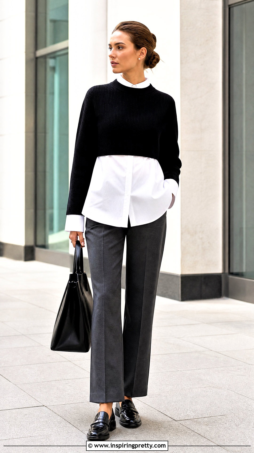 Extremely Cropped Top Over A Button Down Shirt - 25 Extremely Cropped Top outfit ideas