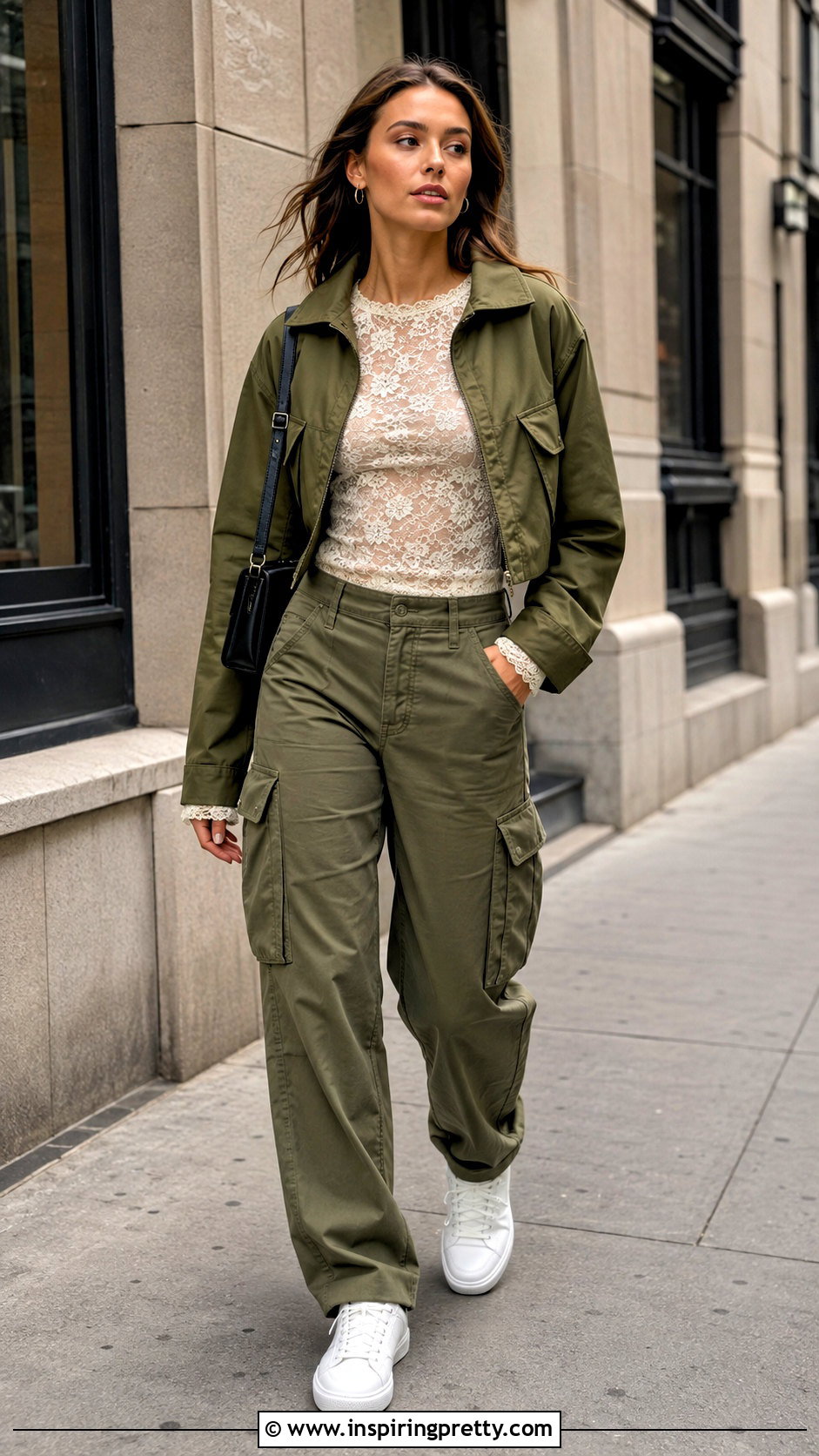 Eyelash Lace Top With Cargo Pants - 25 Eyelash Lace Top outfit ideas