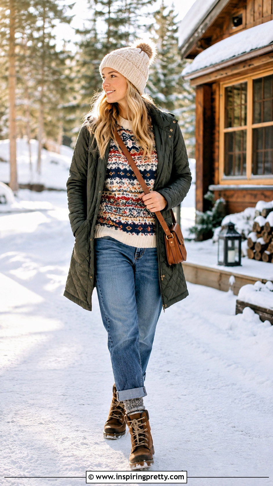 Fair Isle Sweater With Relaxed Jeans - 25 Winter Tops To Wear With Jeans