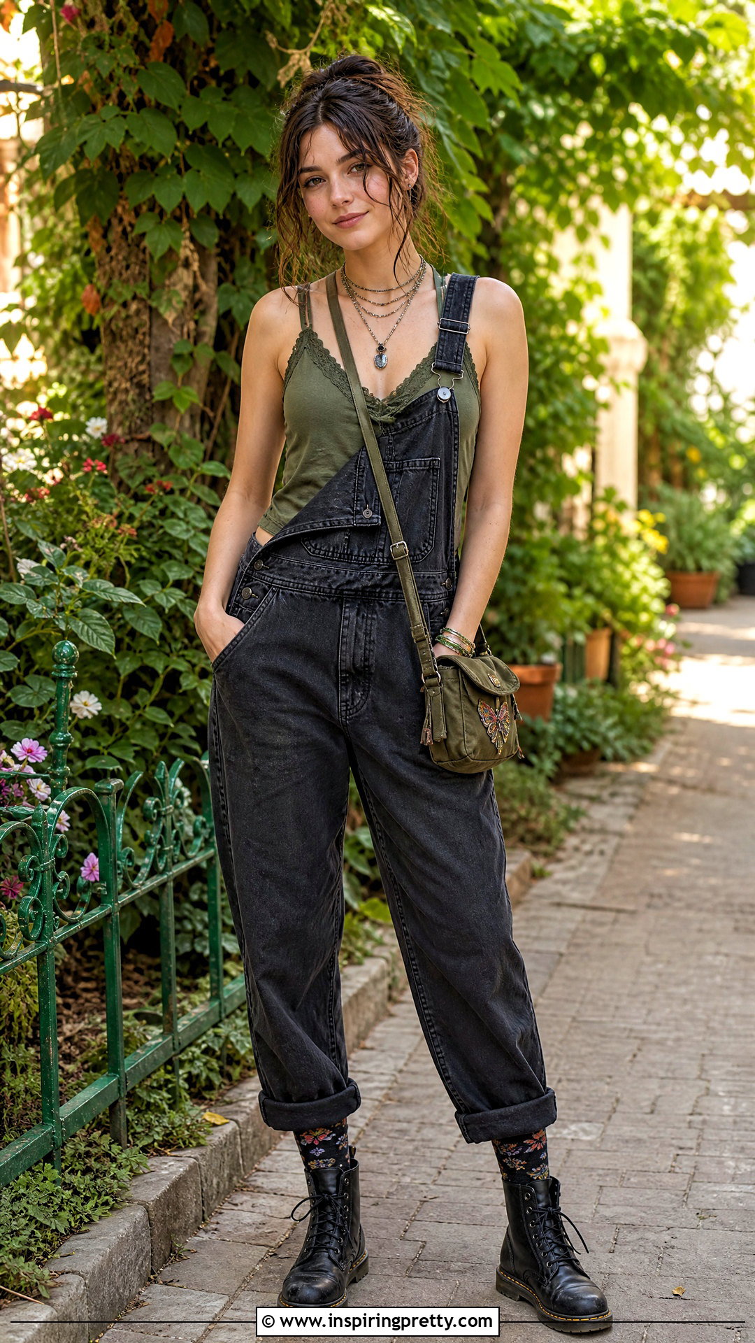 Fairy Grunge Tank Top With Denim Overalls - 25 Fairy Grunge Tank Top outfit ideas