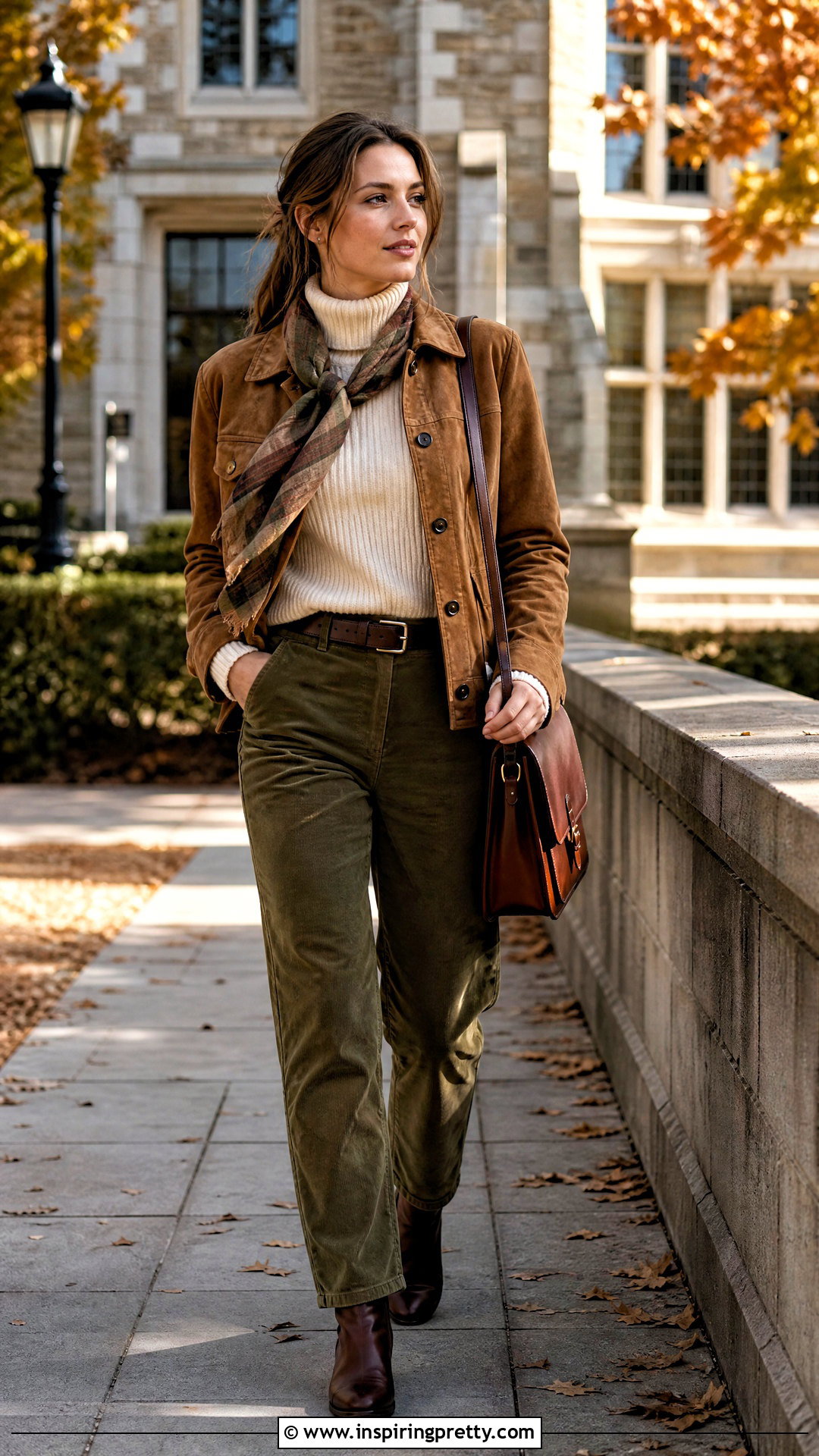 Fall Academia Suede Jacket and Corduroy Pants Outfit - 50 top academia ideas