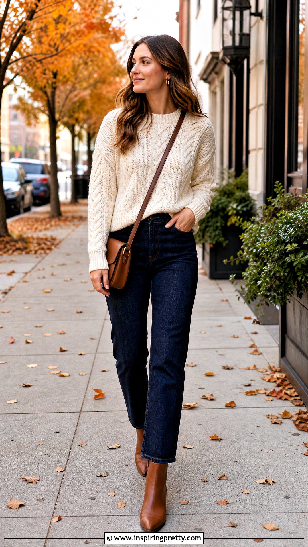 Fall Cable Knit Sweater With Straight Leg Jeans - 20 shop fall tops outfit ideas