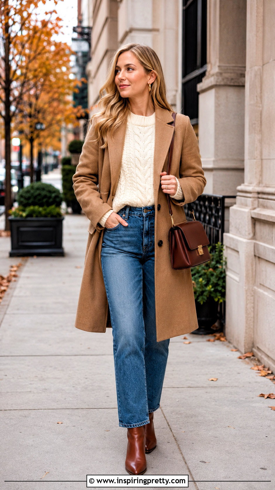 Fall Cable Knit Sweater With Straight Leg Jeans - 20 Fall Tops For Women 2024