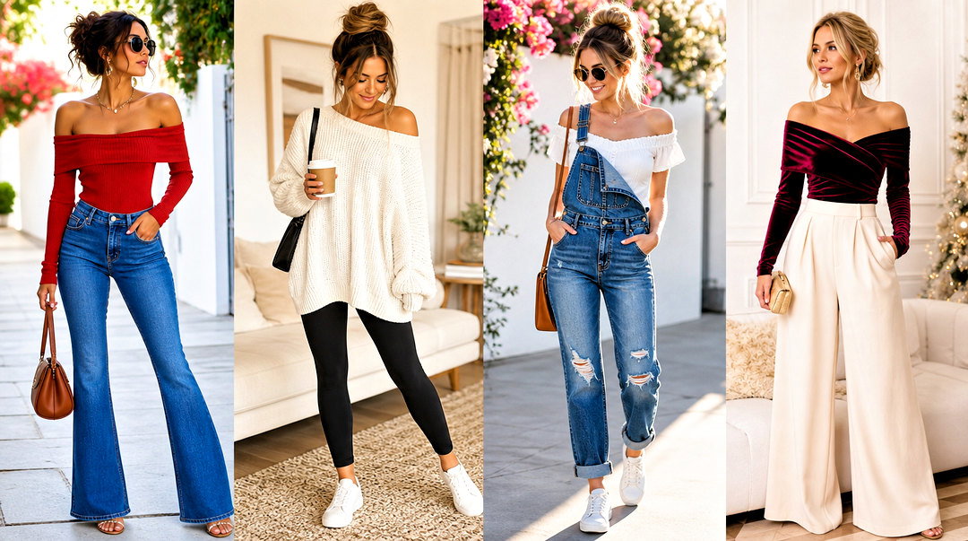 25 Fall Off the Shoulder Tops Outfit Ideas for Chic Autumn Looks