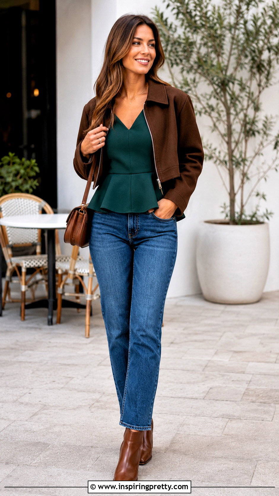 Fall Peplum Top With Straight Jeans - 20 Fall Tops For Women 2024