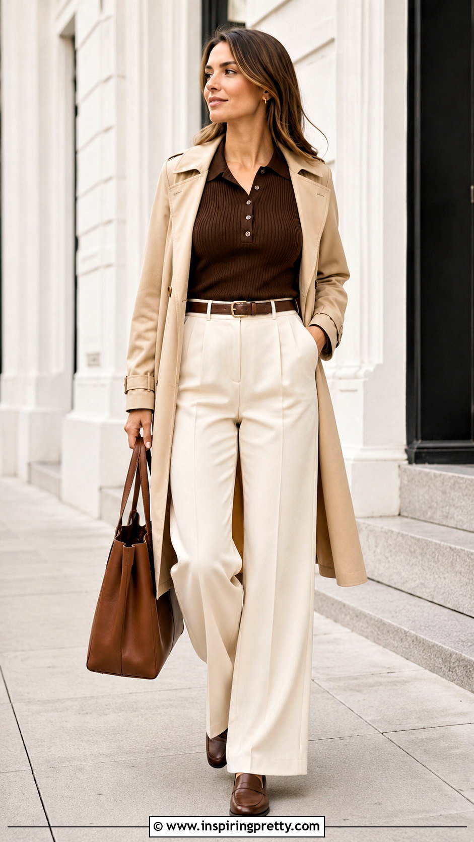 Fall Polo Sweater With Wide Leg Trousers - 20 Fall Tops For Women 2024