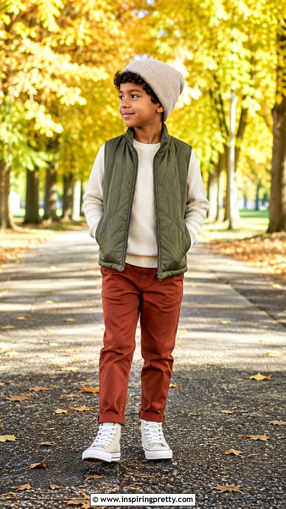 Fall Trousers And Quilted Vest Outfit - 50 trouser and top for kids