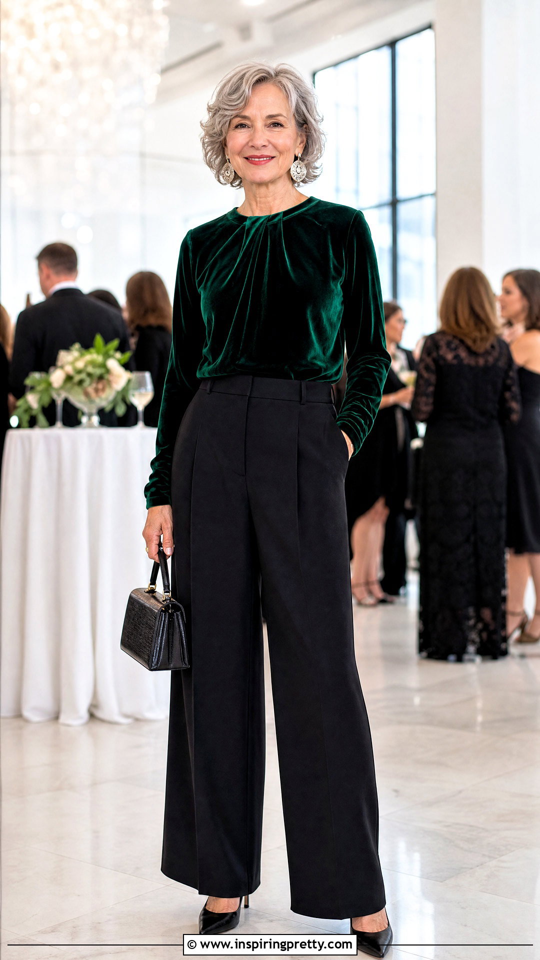 Fall Velvet Top With Wide Leg Pants - 20 shop fall tops outfit ideas