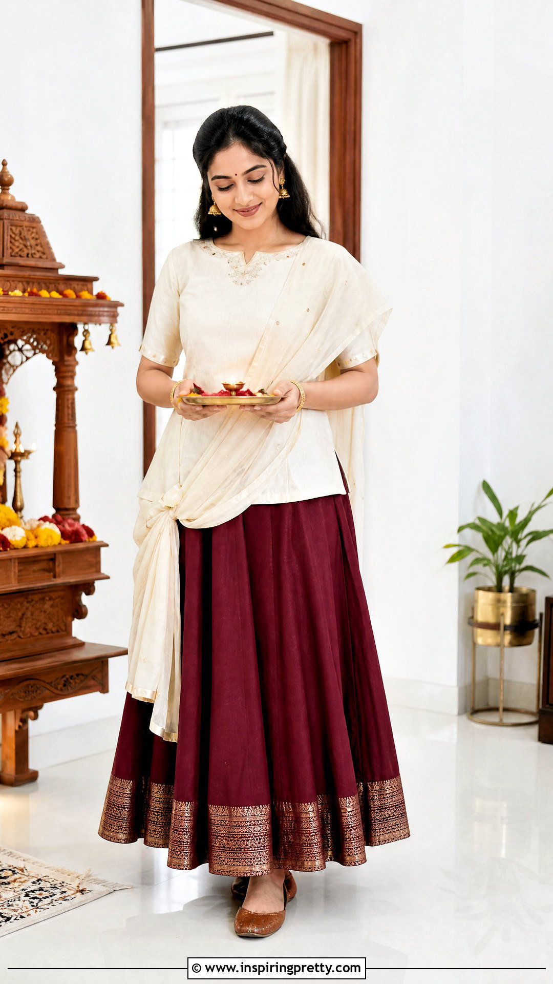 Family Puja Skirt Top Outfit - 50 skirt top indian outfit traditional ideas