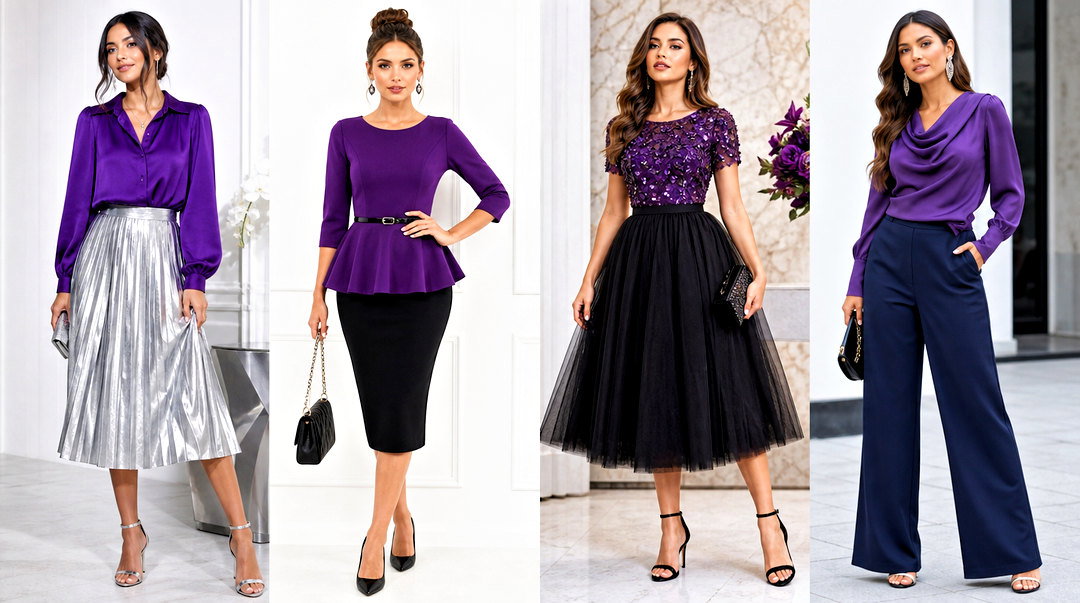 25 Fancy Purple Top Outfit Ideas for Parties and Date Nights