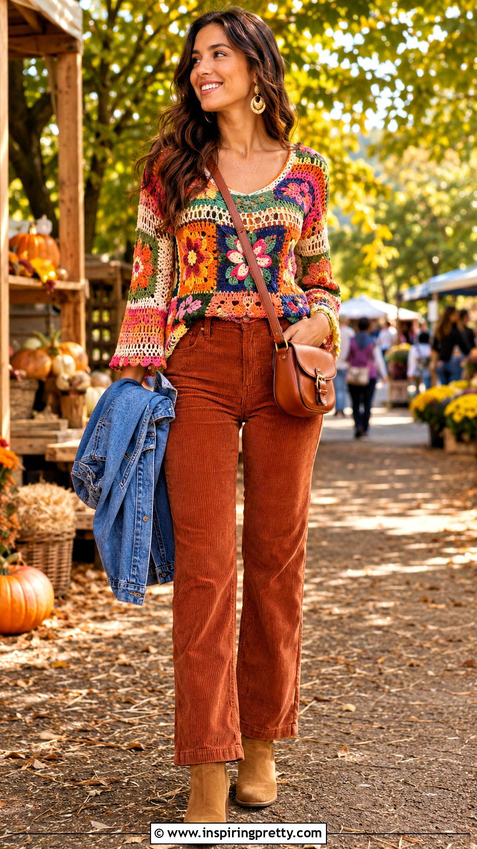 Farm Rio Crochet Top With Corduroy Pants - 20 Farm Rio Crochet Top outfit ideas