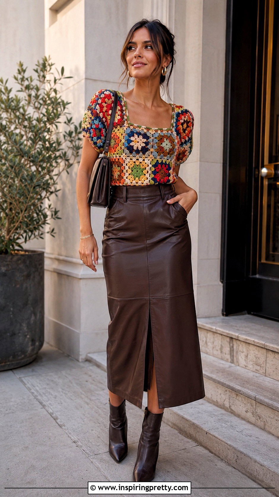 Farm Rio Crochet Top With Faux Leather Skirt - 20 Farm Rio Crochet Top outfit ideas