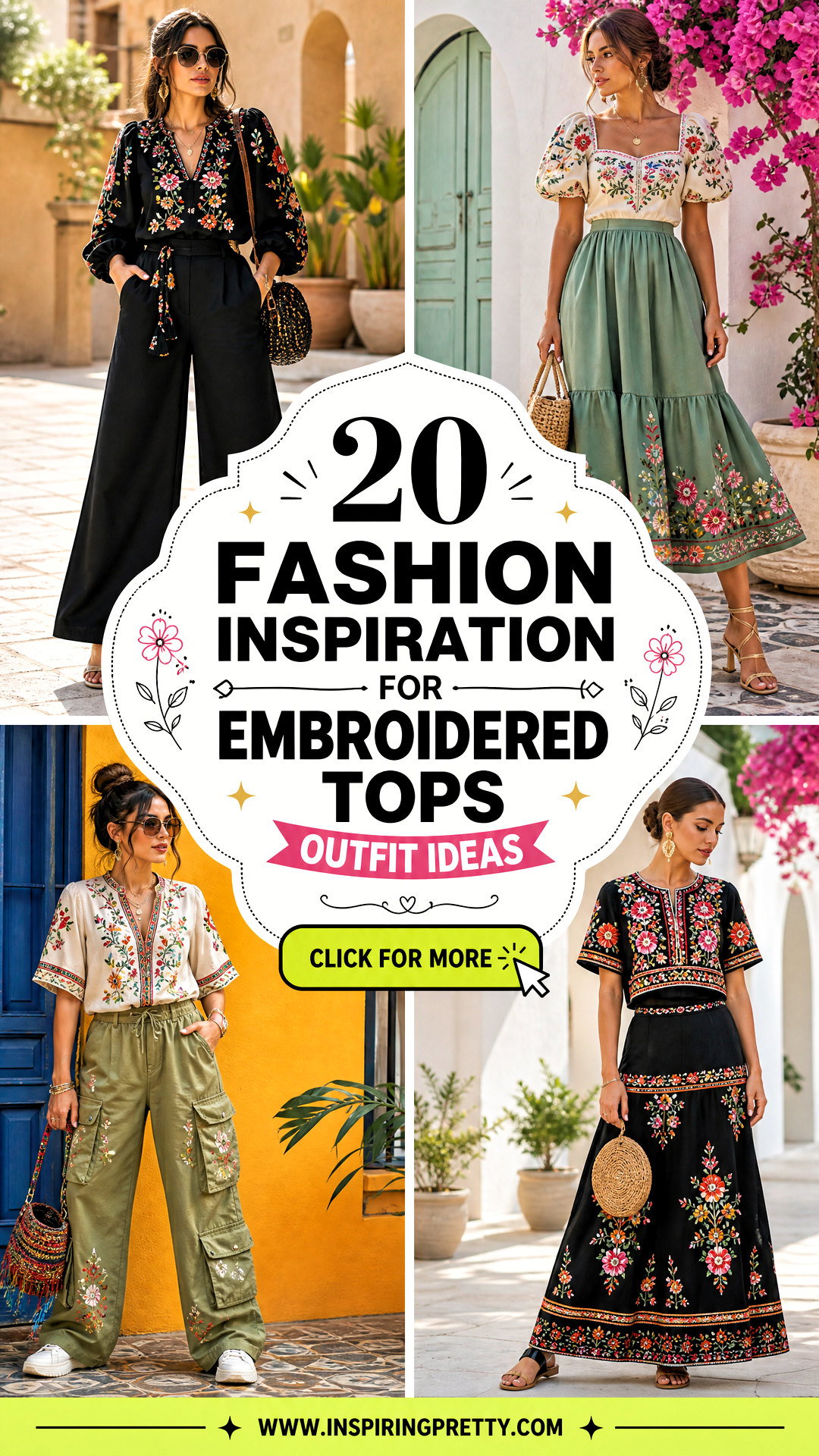 20 Fashion Inspiration for Embroidered Tops Outfit Ideas to Try - 20 Fashion Inspiration for Embroidered Tops Outfit Ideas to Try