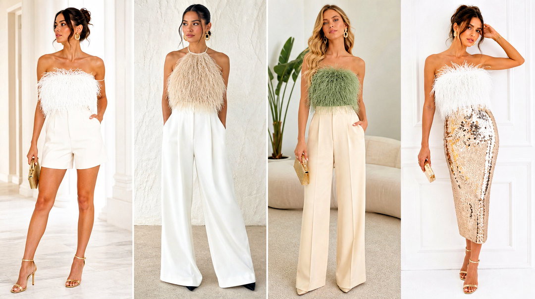 20 Feather Top Fashion Ideas for Glamorous Chic Party Looks