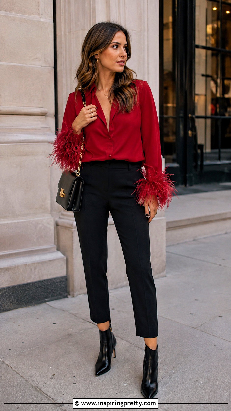 Feather Top With Ankle Boots - 50 feather top outfit ideas