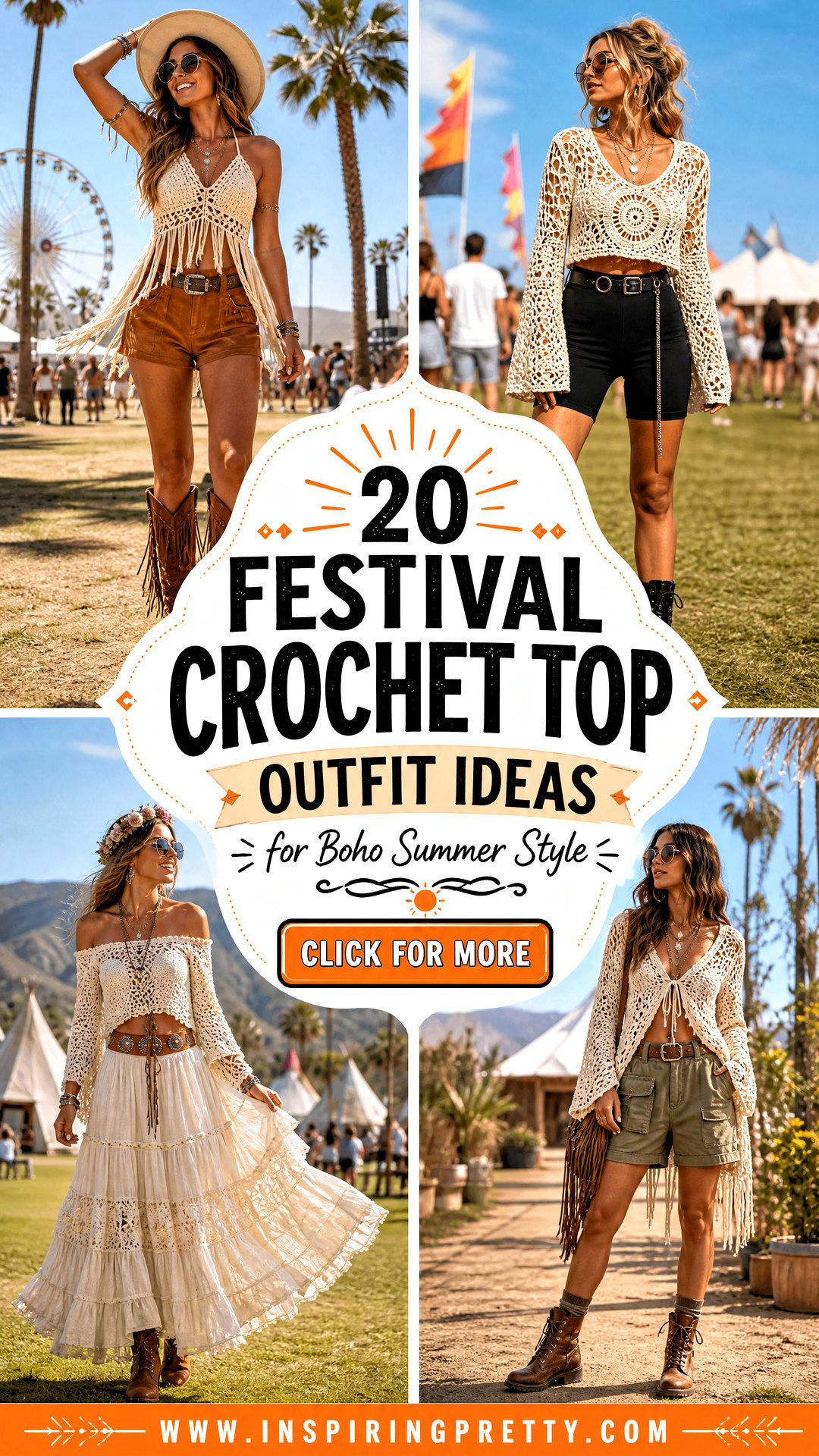20 Festival Crochet Top Outfit Ideas for Boho Summer Style - 20 Festival Crochet Top Outfit Ideas for Boho Summer Style