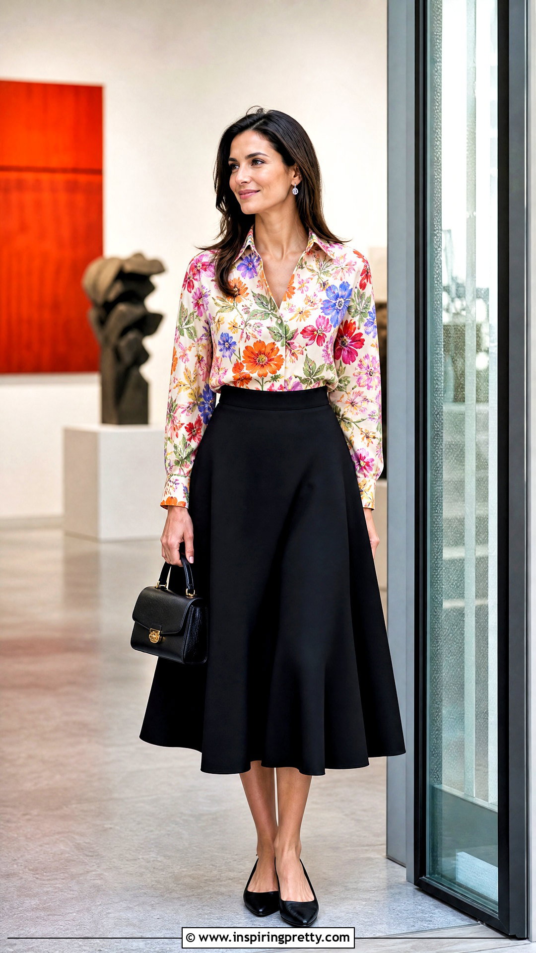 Figueroa And Flower Top With Black Midi Skirt - 20 Figueroa And Flower Tops outfit ideas