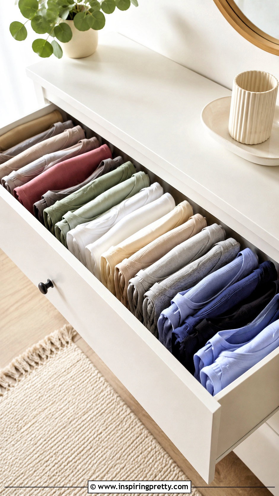File Fold Tank Tops In A Drawer - how to store tank tops how to organize (25 ways)
