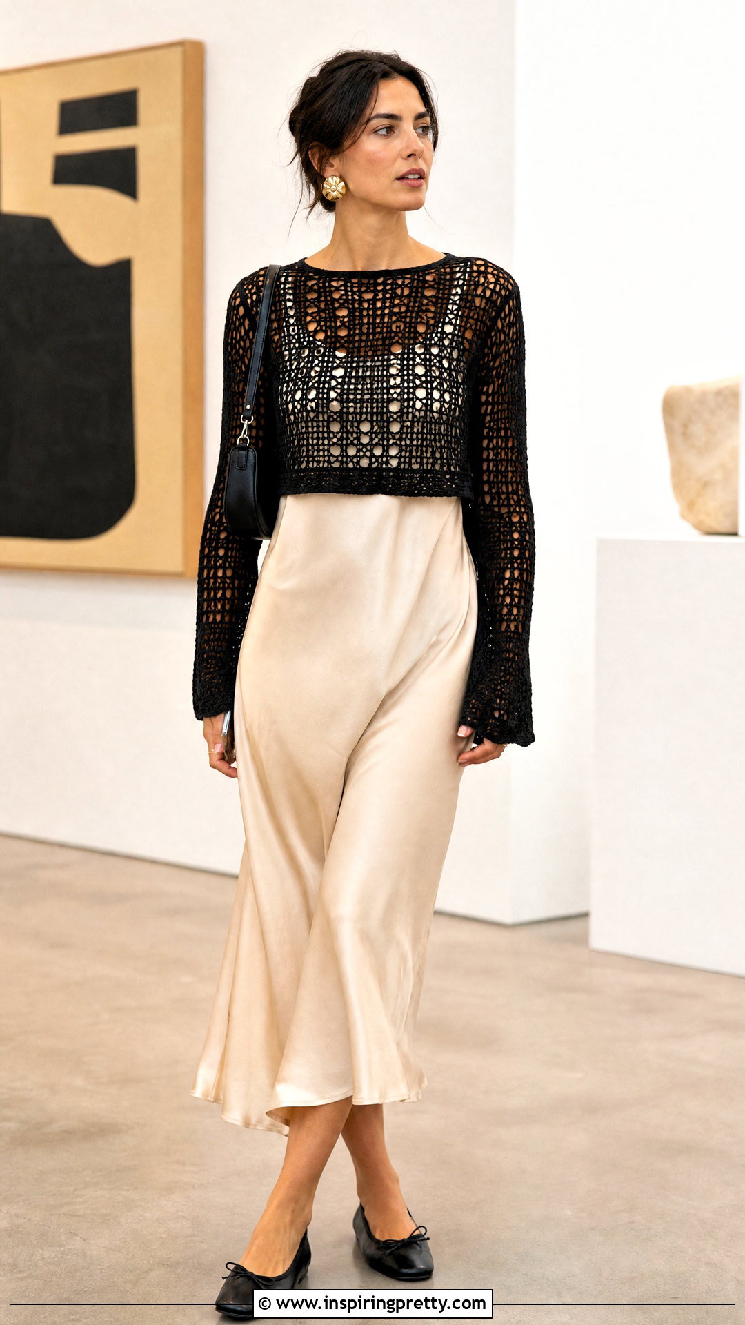Filet Crochet Top Over A Slip Dress - 50 fillet crochet top outfit ideas