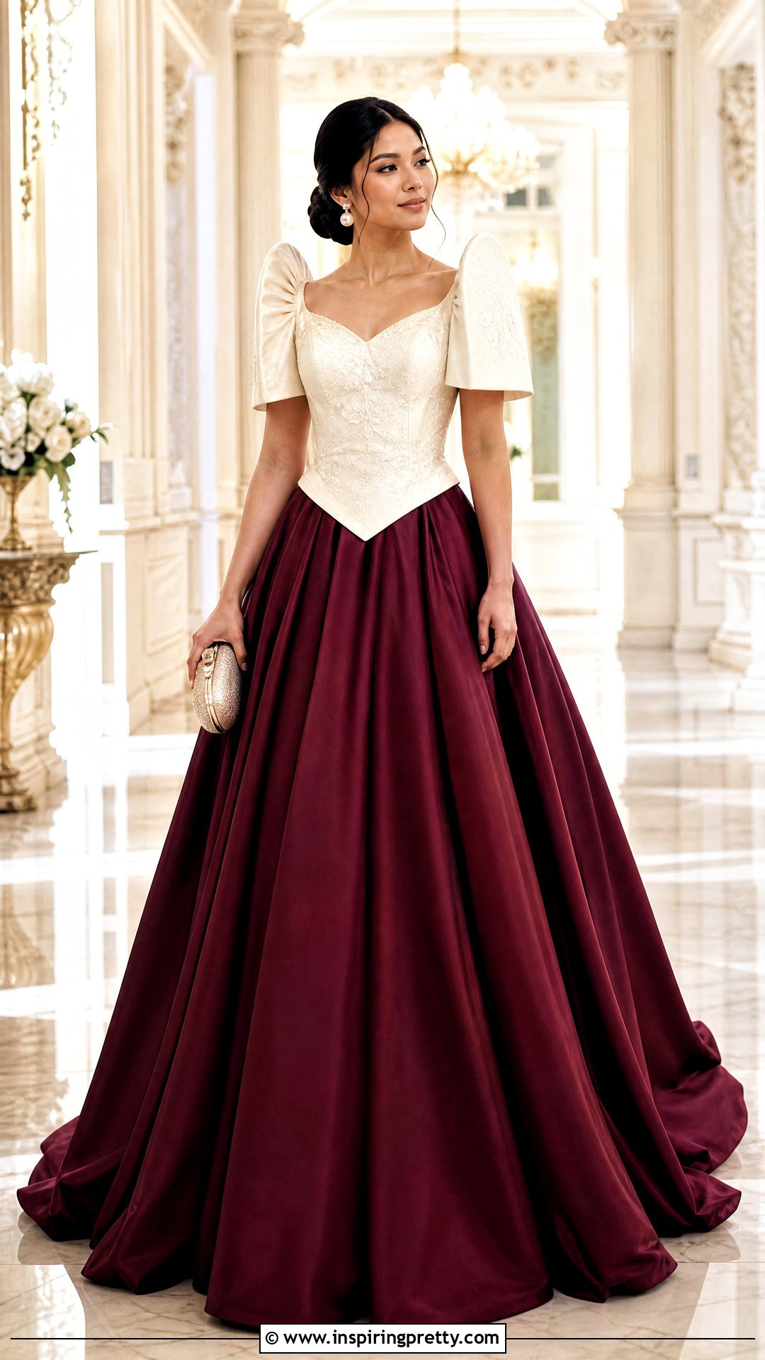 Filipiniana Top With Full Ball Skirt - 50 filipiniana top outfit ideas