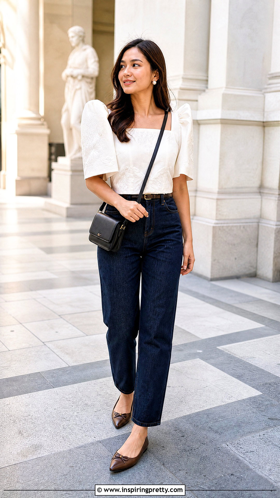 Filipiniana Top With Straight Leg Jeans - 50 filipiniana top and pants