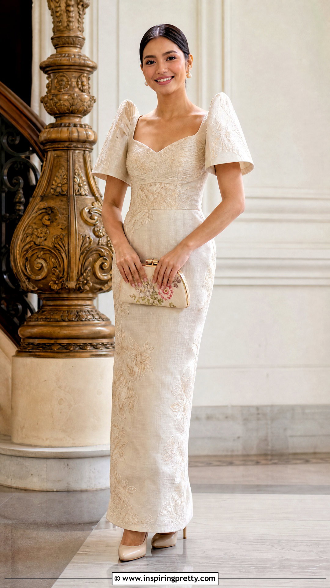Filipiniana Top With Terno Skirt - 50 filipiniana top outfit ideas