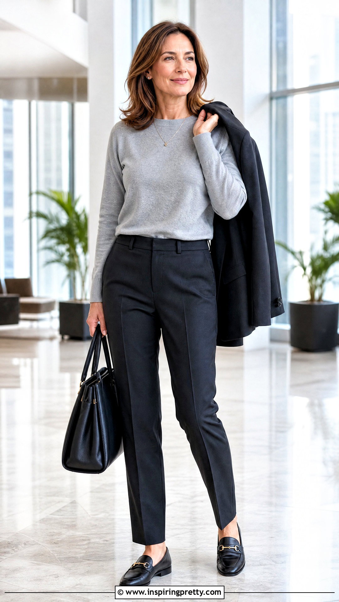 Fine Gauge Sweater With Suit Pants - 20 Professional Tops For Work Ideas
