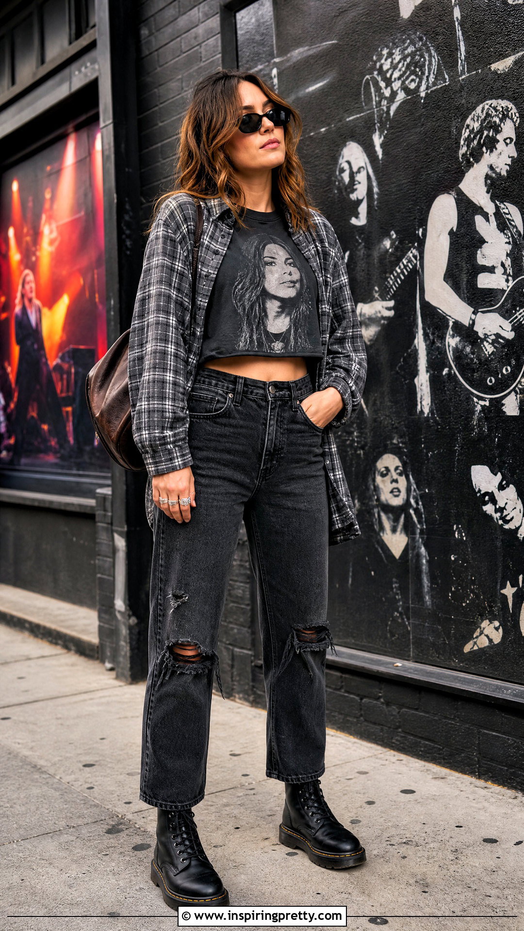 Fiona Apple Crop Top With Distressed Black Jeans - 20 Fiona Apple Crop Top outfit ideas