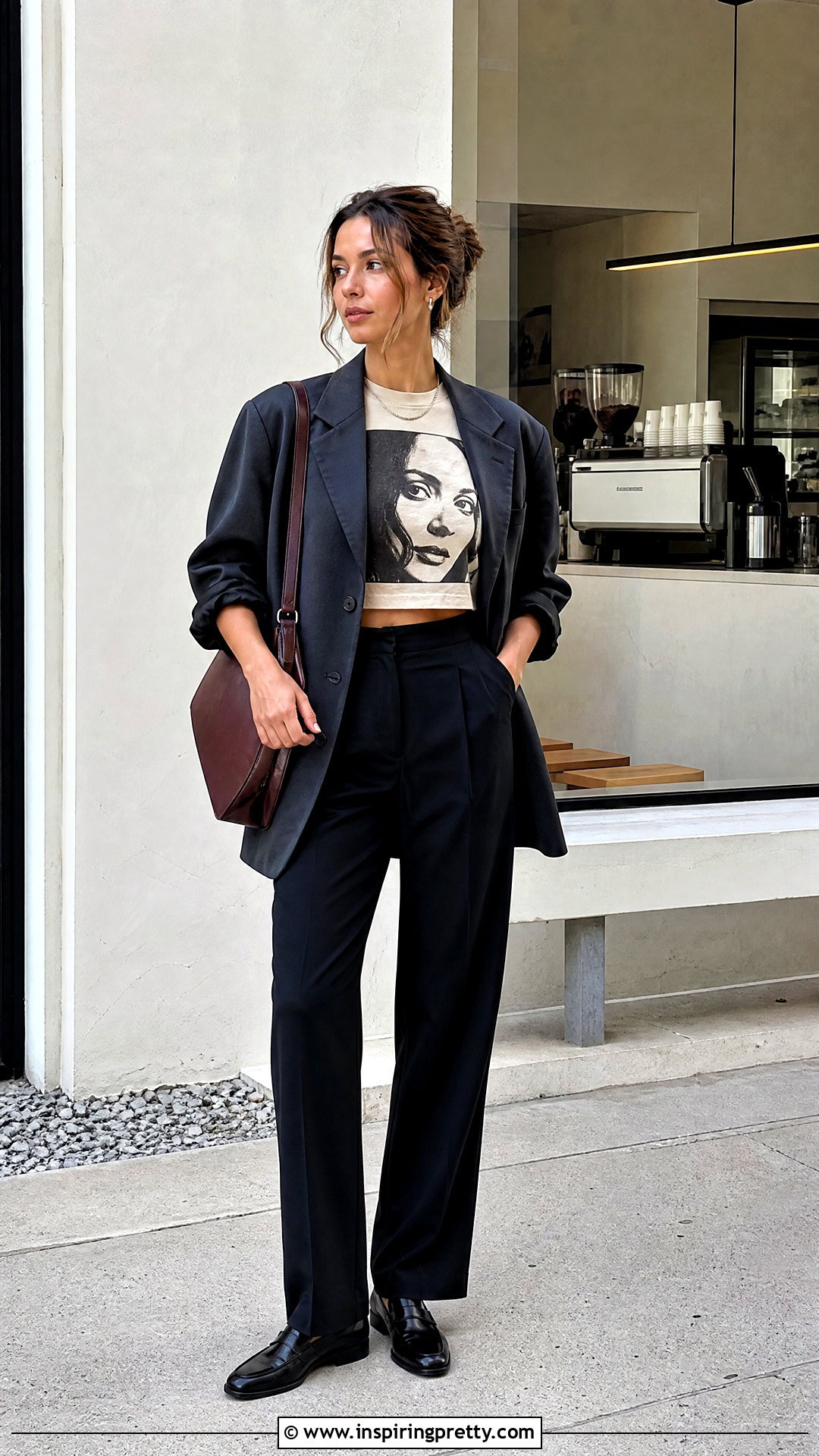 Fiona Apple Crop Top With Oversized Blazer - 20 Fiona Apple Crop Top outfit ideas