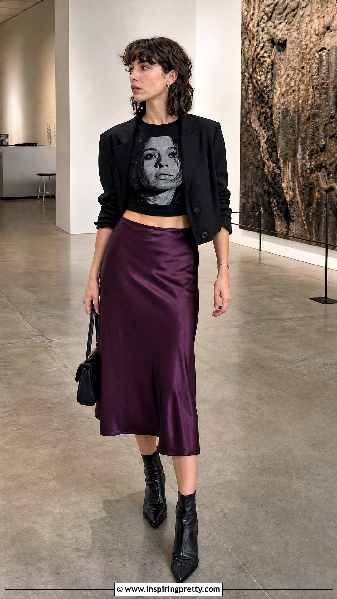 Fiona Apple Crop Top With Satin Midi Skirt - 20 Fiona Apple Crop Top outfit ideas