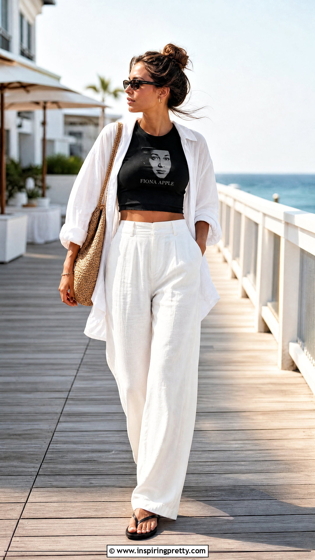 Fiona Apple Crop Top With White Linen Pants - 20 Fiona Apple Crop Top outfit ideas