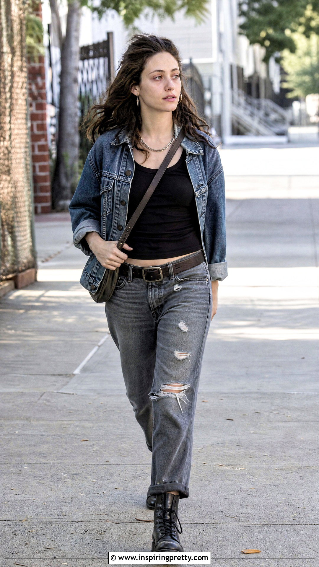 Fiona Gallagher Black Tank Top And Denim Jacket - 25 Fiona Gallagher Tank Top outfit ideas