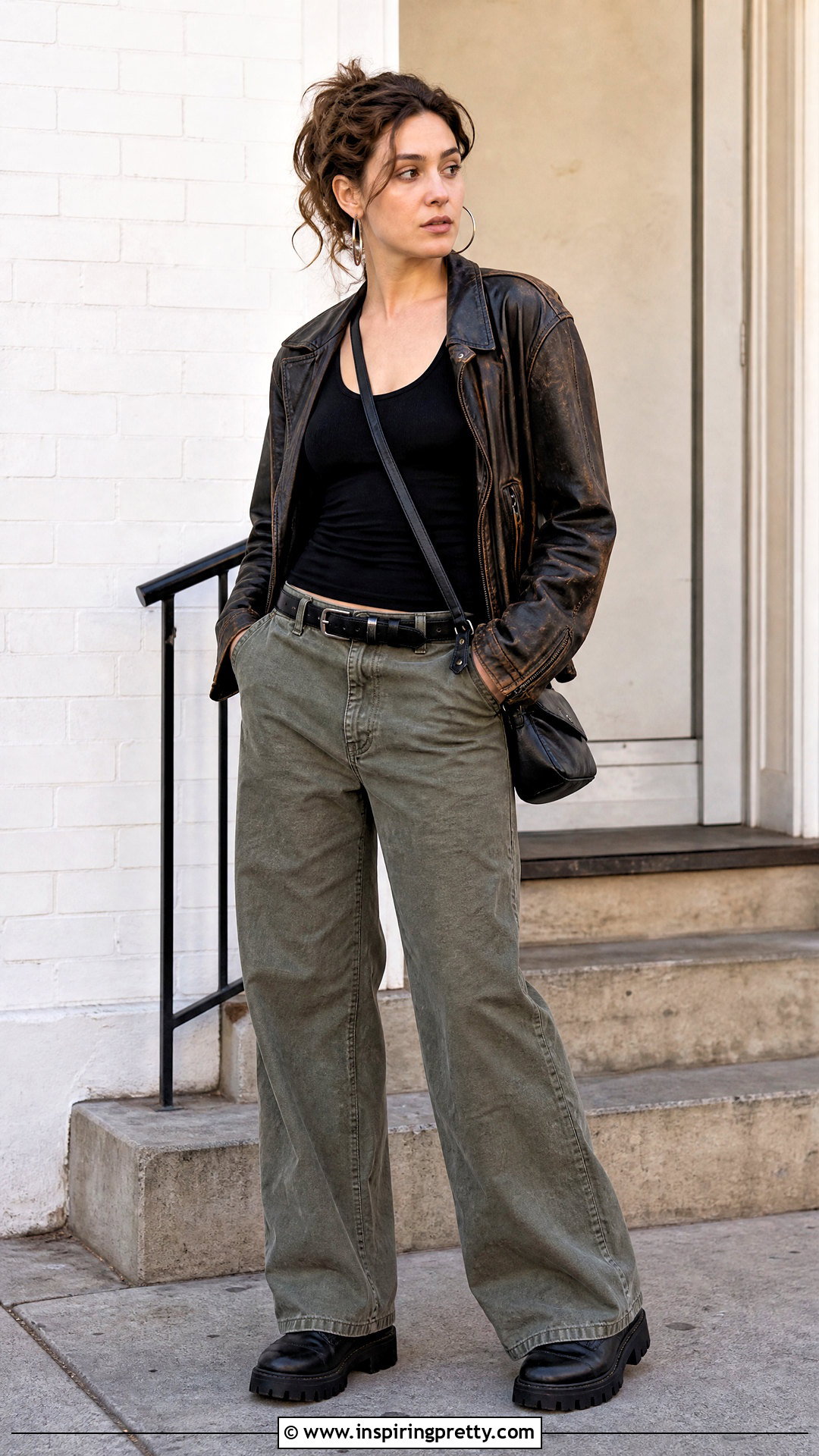 Fiona Gallagher Black Tank Top And Wide Leg Pants - 25 Fiona Gallagher Tank Top outfit ideas