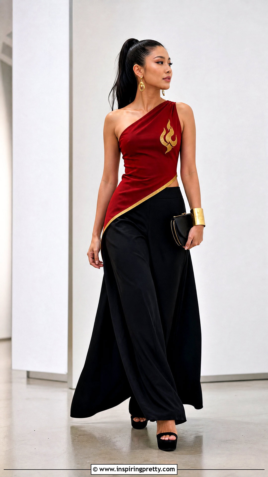 Fire Nation Asymmetric Top With Palazzo Pants - 20 Fire Nation Tops outfit ideas