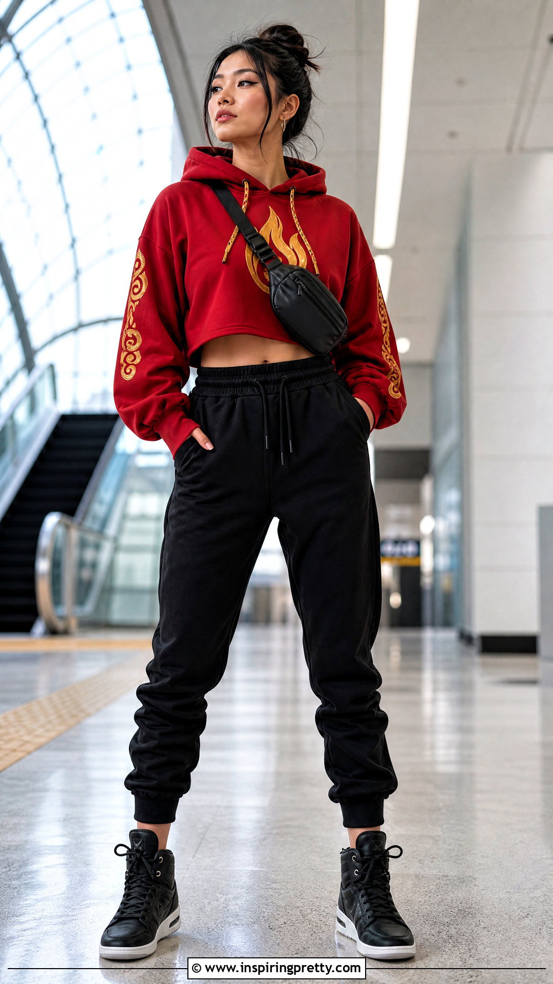Fire Nation Cropped Hoodie With Joggers - 20 Fire Nation Tops outfit ideas