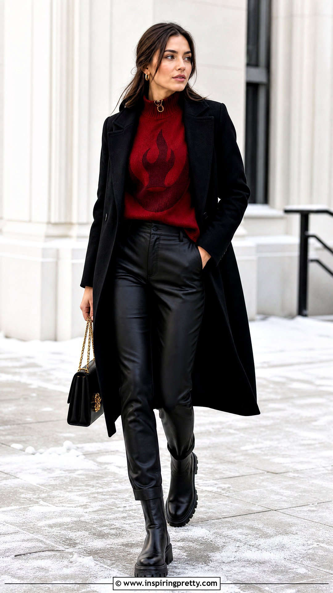 Fire Nation Sweater Top With Faux Leather Pants - 20 Fire Nation Tops outfit ideas