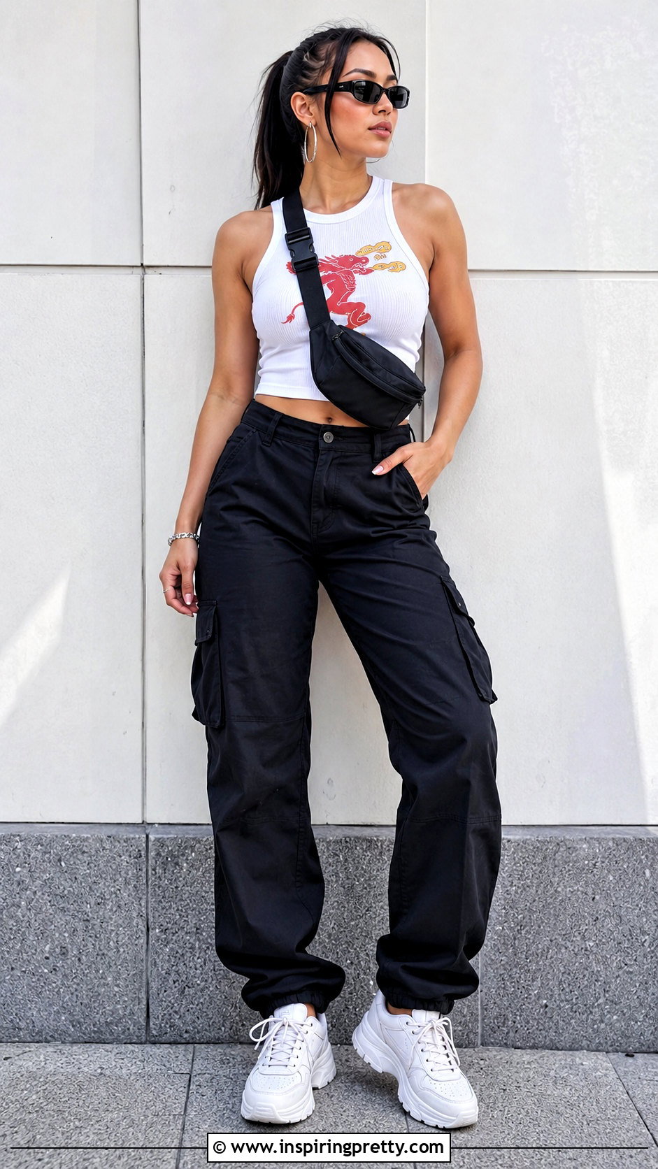 Fireball Tank Top With Black Cargo Pants - 20 Fireball Tank Top outfit ideas