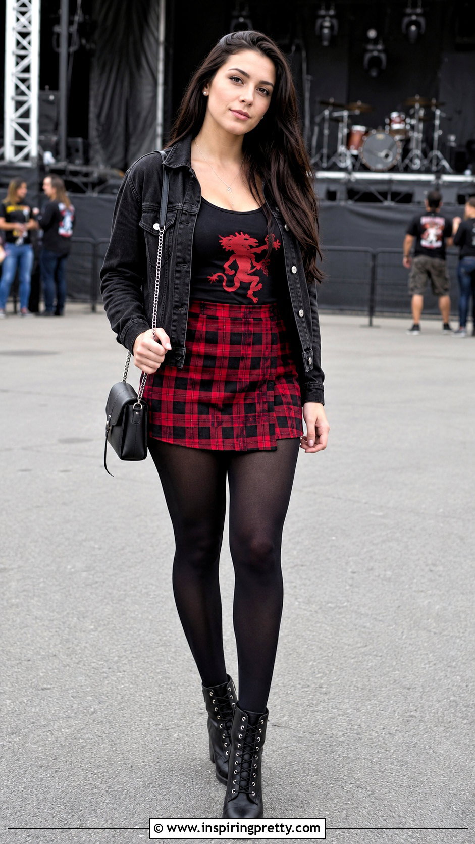 Fireball Tank Top With Plaid Mini Skirt - 20 Fireball Tank Top outfit ideas