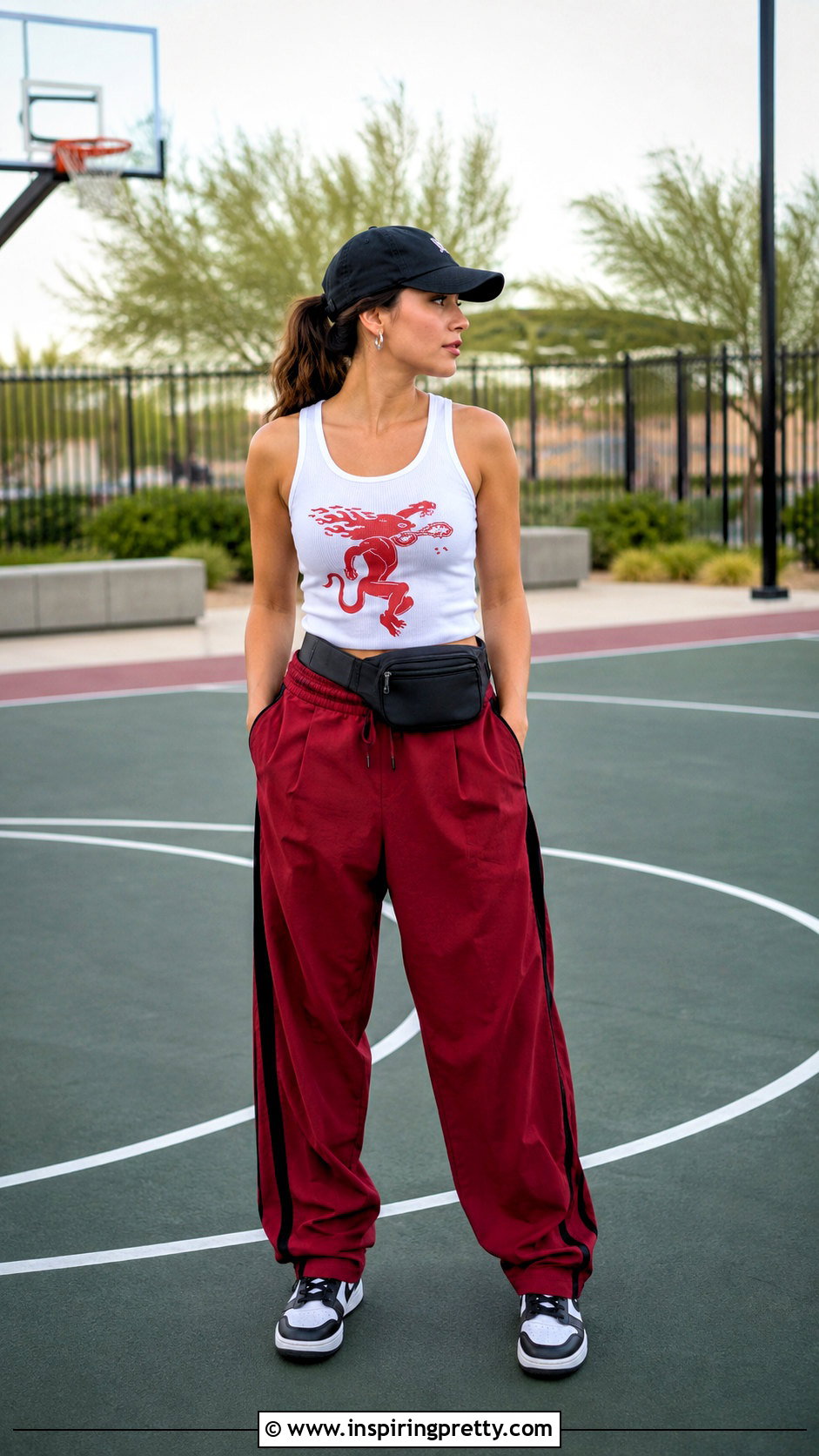 Fireball Tank Top With Red Track Pants - 20 Fireball Tank Top outfit ideas