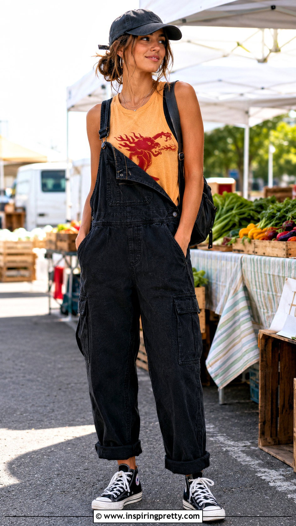 Fireball Tank Top With Utility Overalls - 20 Fireball Tank Top outfit ideas