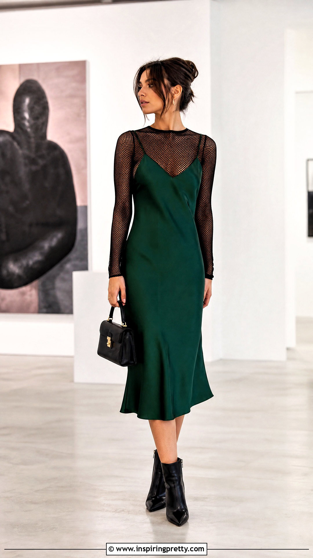 Fishnet Sleeve Top With A Slip Dress - 20 Fishnet Sleeves Tops