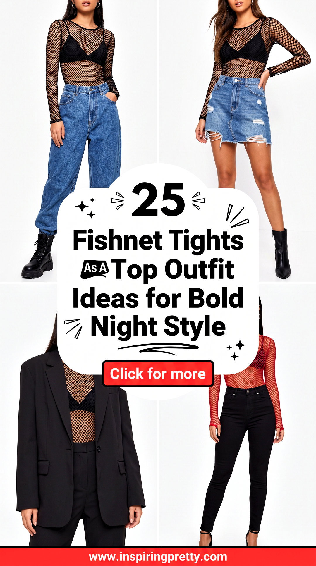 25 Fishnet Tights As A Top Outfit Ideas for Bold Night Style - 25 Fishnet Tights As A Top Outfit Ideas for Bold Night Style