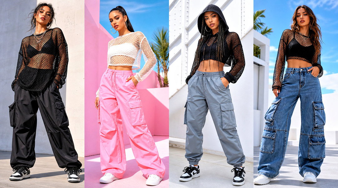 20 Fishnet Top Cargo Pants Outfit Ideas for Edgy Street Style