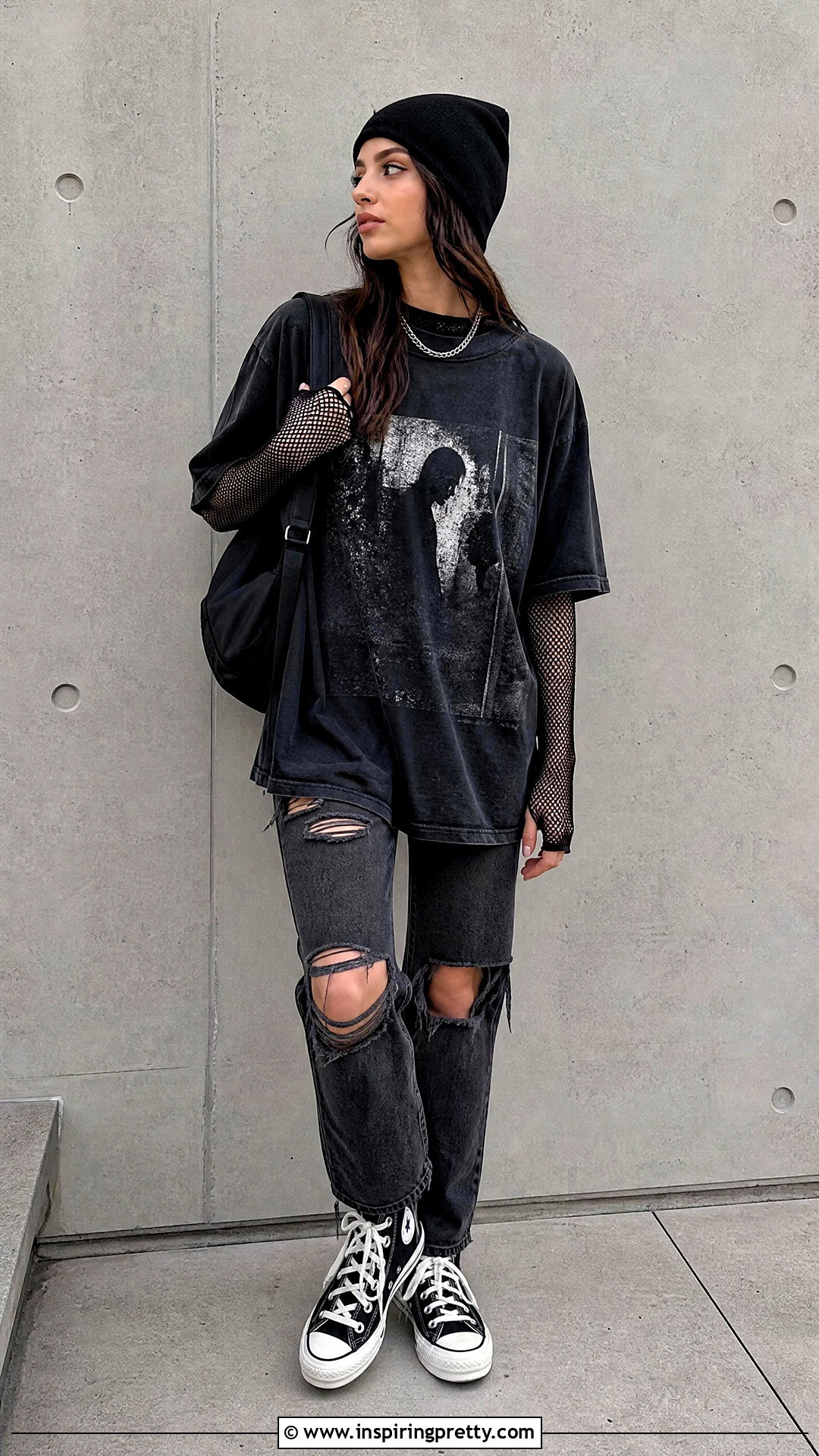 Fishnet Top With Ripped Jeans - 50 fishnet top outfit ideas